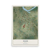 Map of Blum, Texas, 12 x 18 inch unframed archival matte print
