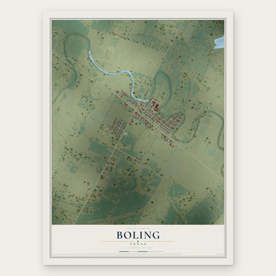 Boling, Texas map print, the full design