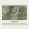 Boys Ranch, Texas map print, the full design