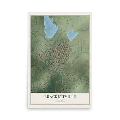 Map of Brackettville, Texas, 12 x 18 inch unframed archival matte print