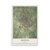 Map of Brenham, Texas, 12 x 18 inch unframed archival matte print