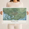 Map of Bridge City, Texas, 12 x 18 inch unframed archival matte print