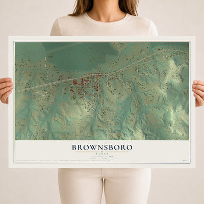 Map of Brownsboro, Texas, 18 x 24 inch unframed archival matte print