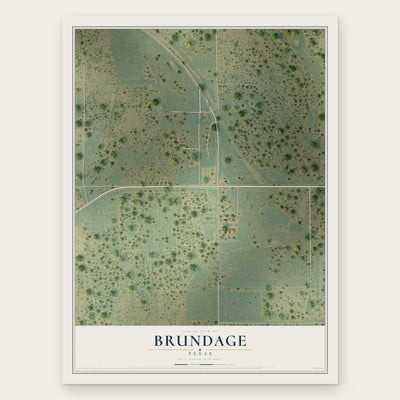 Brundage, Texas map print, the full design