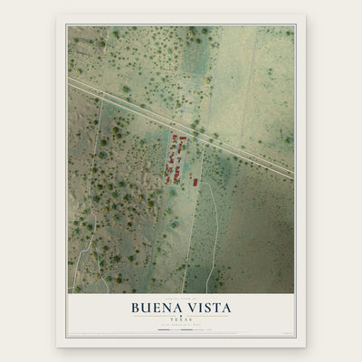 Buena Vista, Texas map print, the full design