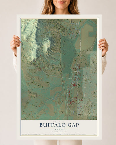 Map of Buffalo Gap, Texas, 24 x 36 inch unframed archival matte print