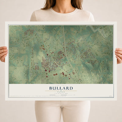 Map of Bullard, Texas, 18 x 24 inch unframed archival matte print