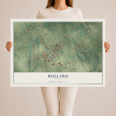 Map of Bullard, Texas, 24 x 36 inch unframed archival matte print