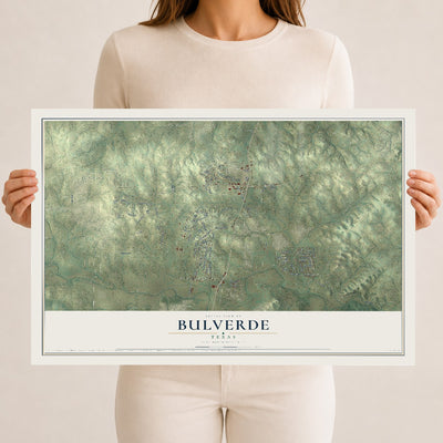 Map of Bulverde, Texas, 12 x 18 inch unframed archival matte print