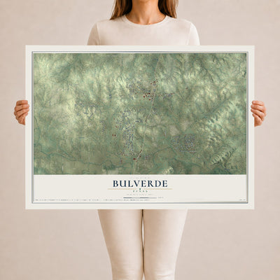 Map of Bulverde, Texas, 24 x 36 inch unframed archival matte print