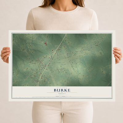 Map of Burke, Texas, 12 x 18 inch unframed archival matte print