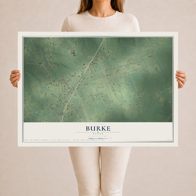 Map of Burke, Texas, 24 x 36 inch unframed archival matte print