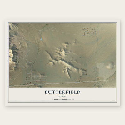 Butterfield, Texas map print, the full design