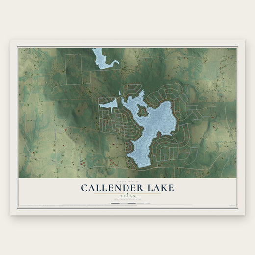 Callender Lake, Texas map print, the full design