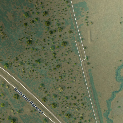 Second close-up of the map of Calvert, Texas print showing more streets and buildings