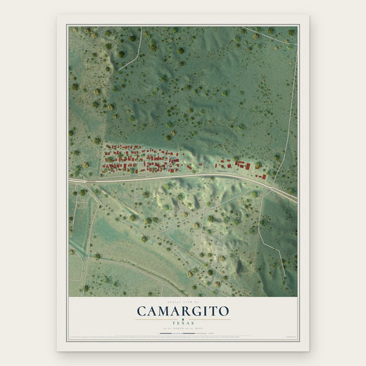 Camargito, Texas map print, the full design