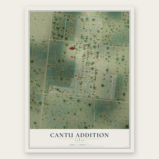 Cantu Addition, Texas map print, the full design