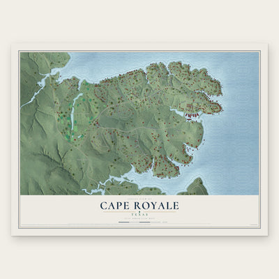 Cape Royale, Texas map print, the full design