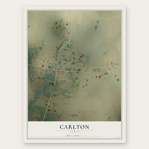 Carlton, Texas map print, the full design