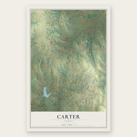Carter, Texas map print, the full design