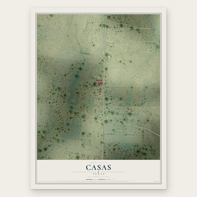 Casas, Texas map print, the full design