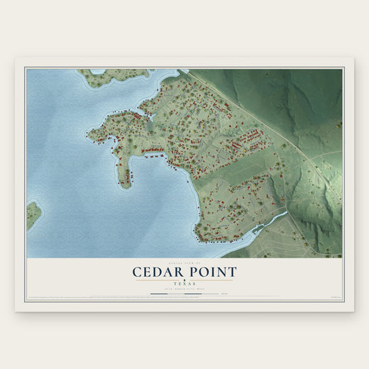 Cedar Point, Texas map print, the full design
