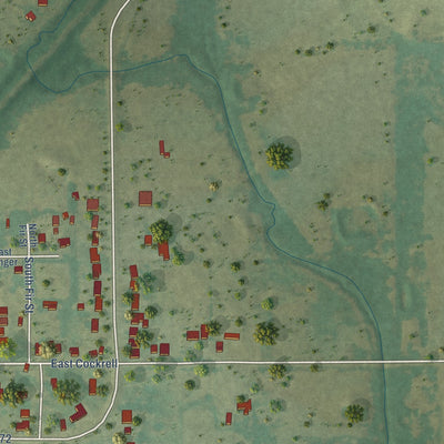 Second close-up of the map of Celeste, Texas print showing more streets and buildings