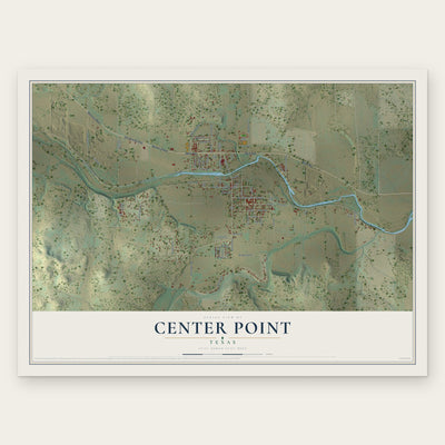 Center Point, Texas map print, the full design