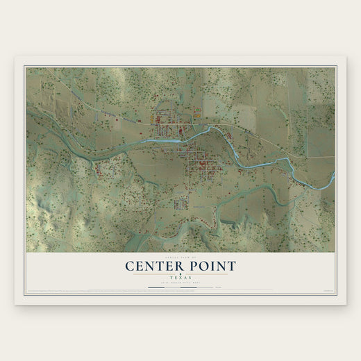 Center Point, Texas map print, the full design