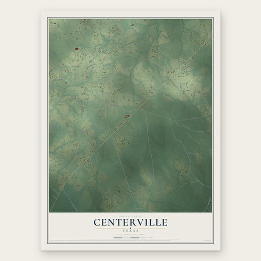 Centerville, Trinity County, Texas map print, the full design