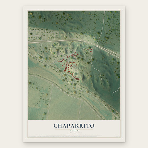 Chaparrito, Texas map print, the full design