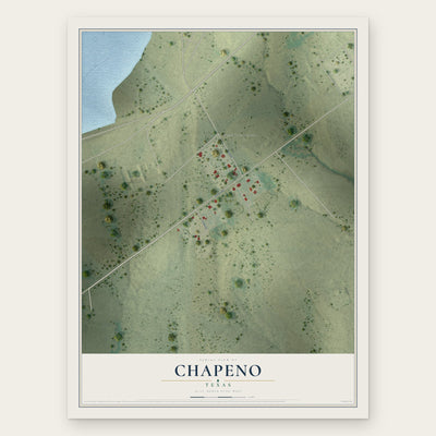 Chapeno, Texas map print, the full design