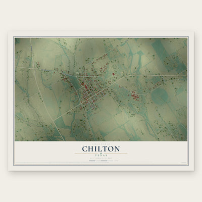 Chilton, Texas map print, the full design