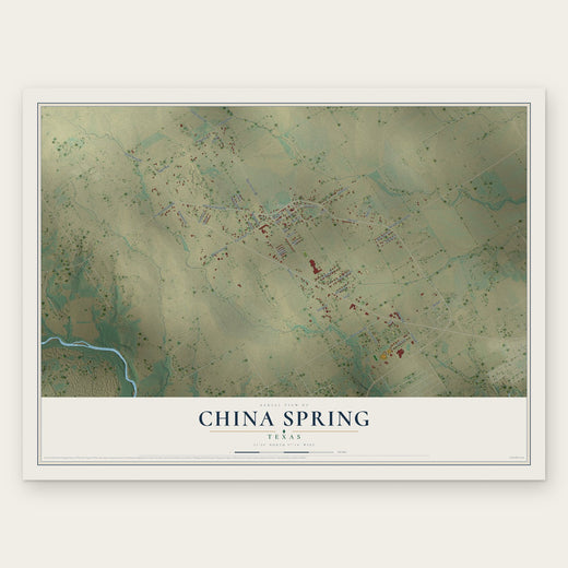 China Spring, Texas map print, the full design