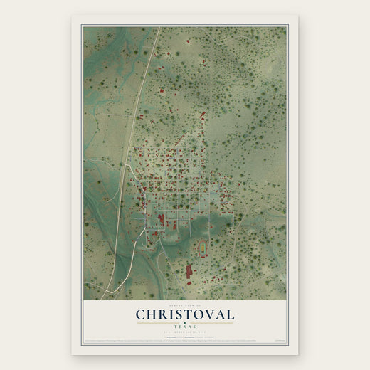Christoval, Texas map print, the full design