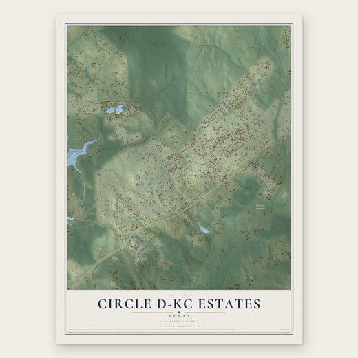 Circle D-KC Estates, Texas map print, the full design