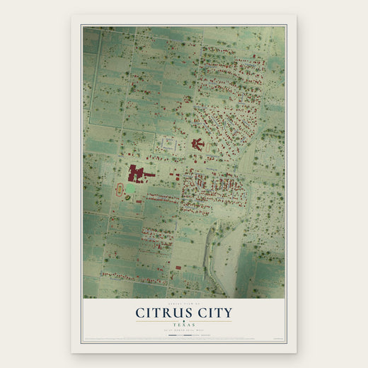 Citrus City, Texas map print, the full design