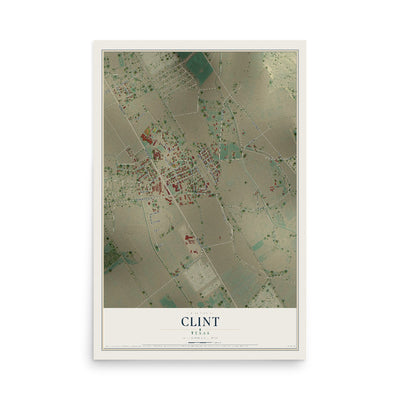 Map of Clint, Texas, 12 x 18 inch unframed archival matte print