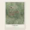 Comfort, Texas map print, the full design