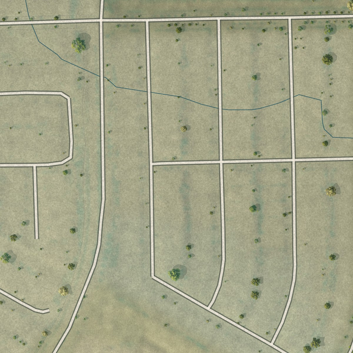 Close-up of the map of Corral City, Texas print showing street and building detail