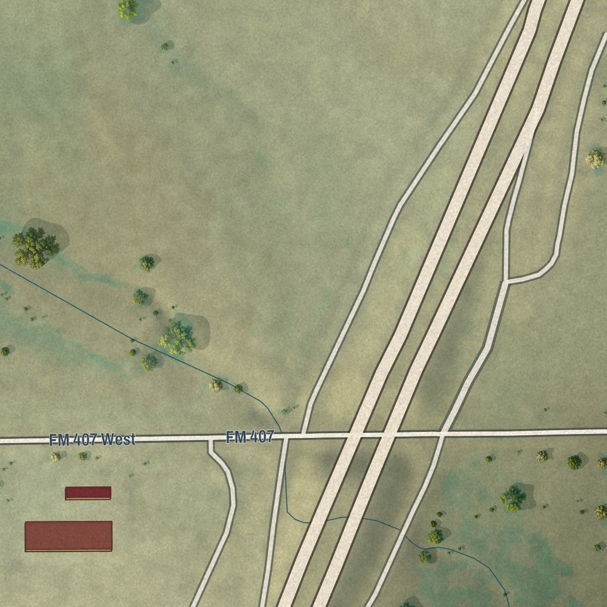 Second close-up of the map of Corral City, Texas print showing more streets and buildings