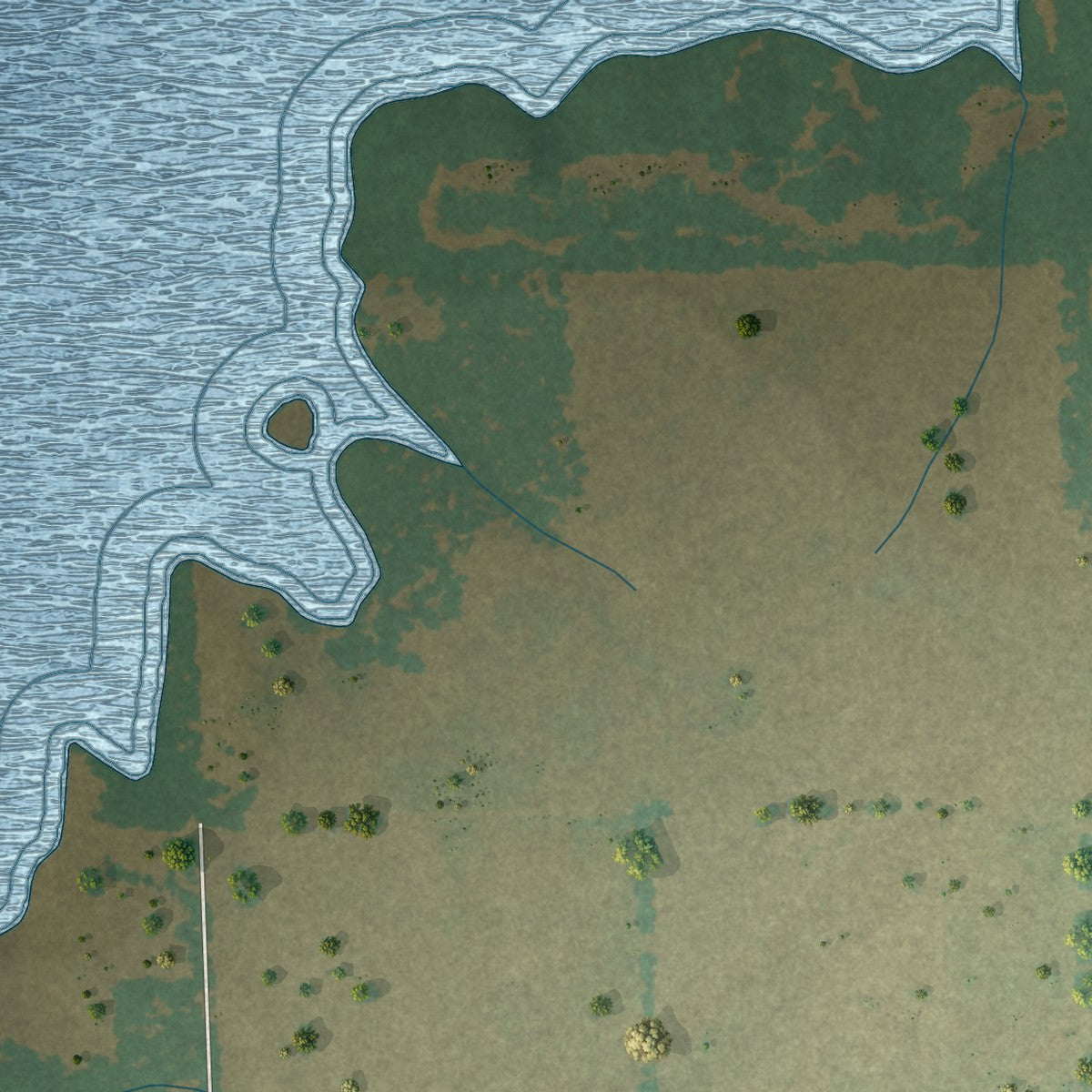 Second close-up of the map of Cottonwood, Texas print showing more streets and buildings