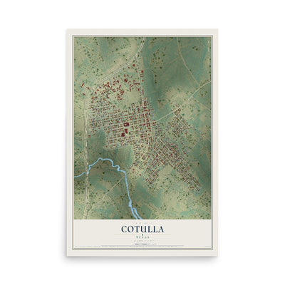 Map of Cotulla, Texas, 12 x 18 inch unframed archival matte print