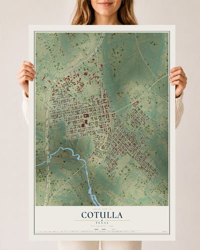 Map of Cotulla, Texas, 24 x 36 inch unframed archival matte print