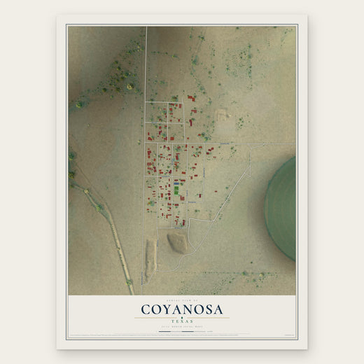 Coyanosa, Texas map print, the full design