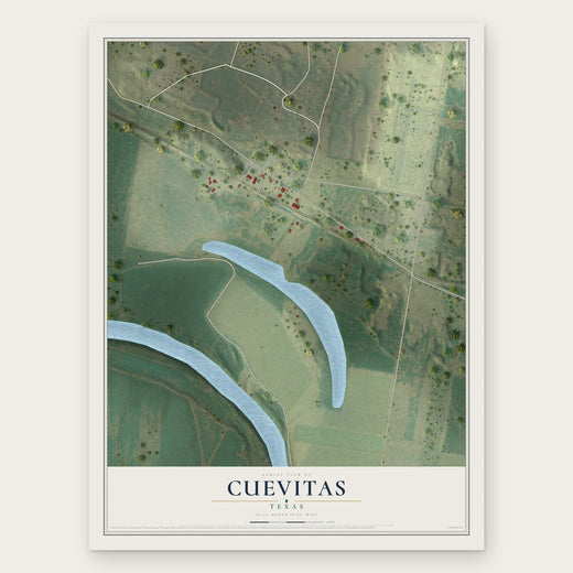 Cuevitas, Texas map print, the full design