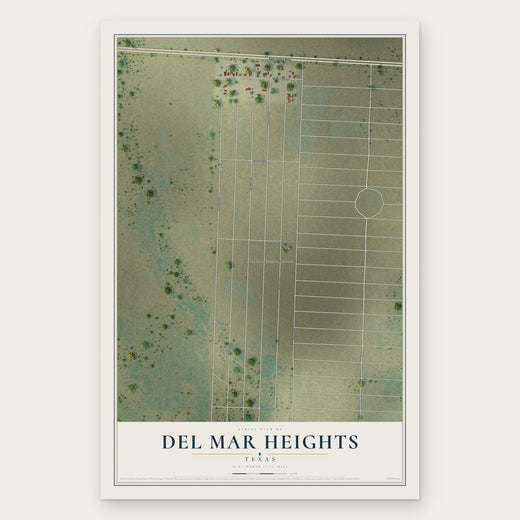 Del Mar Heights, Texas map print, the full design
