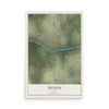 Map of Dennis, Texas, 12 x 18 inch unframed archival matte print