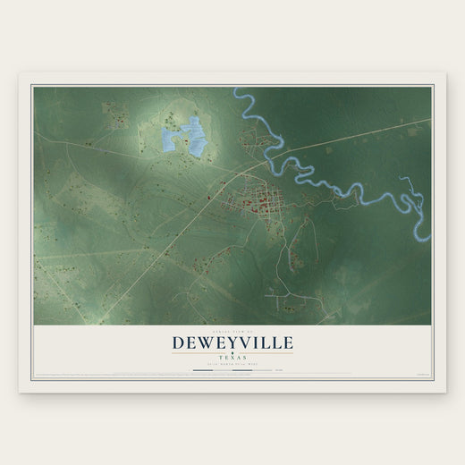 Deweyville, Texas map print, the full design