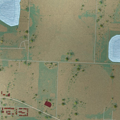 Second close-up of the map of Dimmitt, Texas print showing more streets and buildings